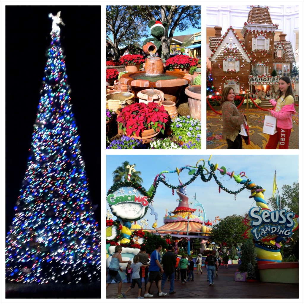 Christmas at Disney and Universal Collage
