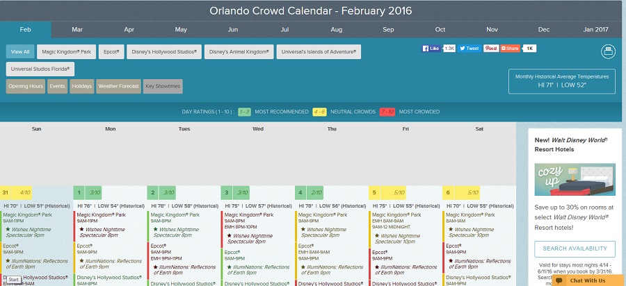 Orlando Crowd Calendar