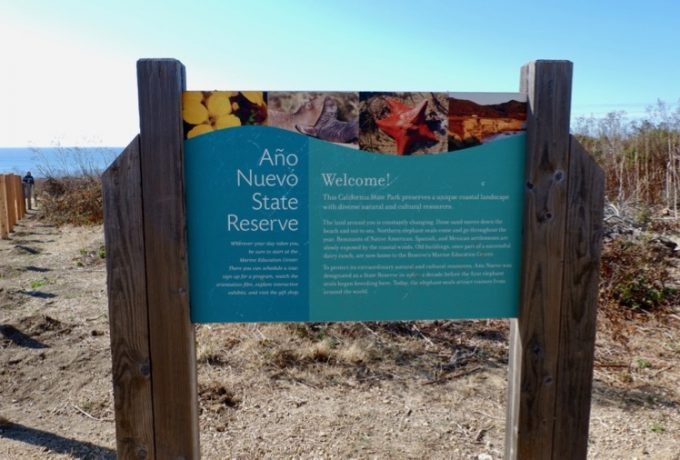 Ana Nuevo State Park Entrance Sign on a California Road Trip